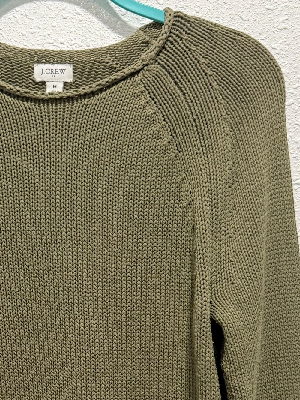 J. Crew 100% cotton Olive Green Crewneck Sweater M